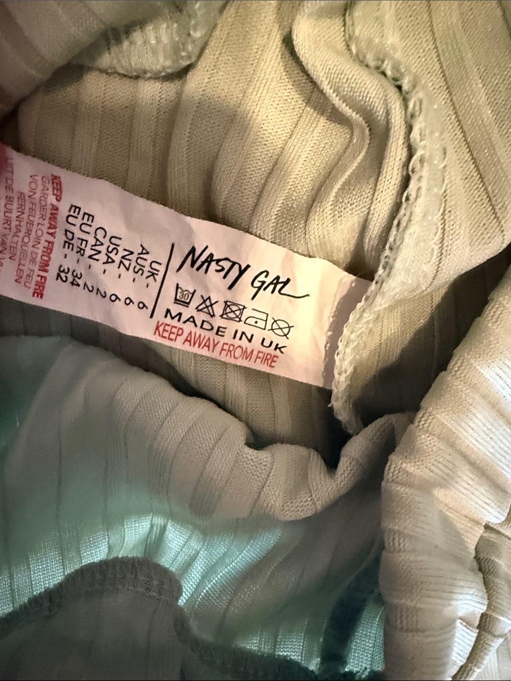 Ribbed Wide-Leg Pants and Top set in Light Sage - Picture 5 of 5